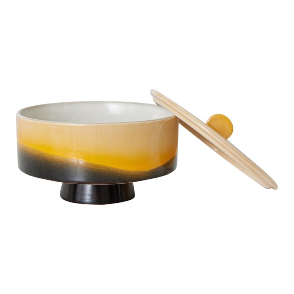 70s ceramics bonbon bowl - voorraadpot - sunshine - Afbeelding 3