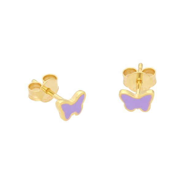 Butterfly studs - oorbellen - lila