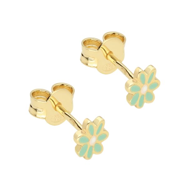 Daisy studs - oorbellen - mint