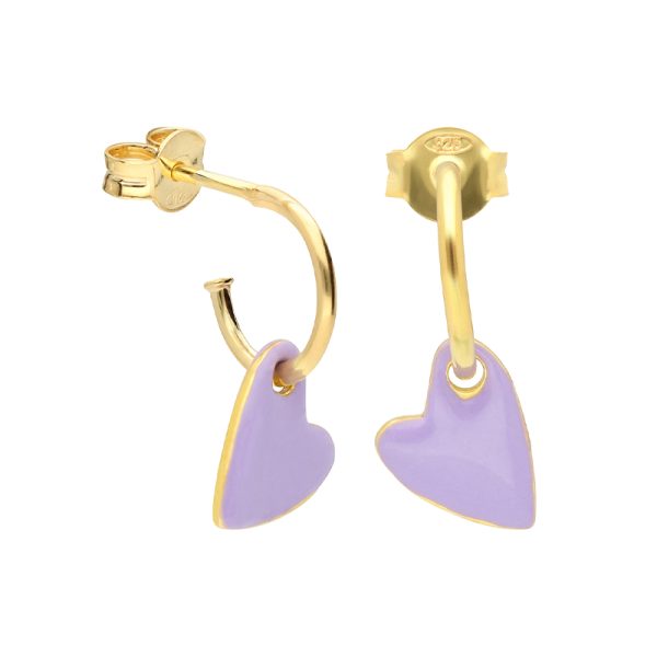 Heart hoops - oorbellen - lila