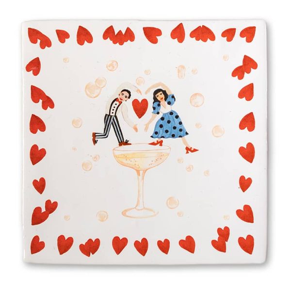 Cheers to love 10x10cm - tegel - Afbeelding 2