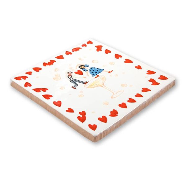 Cheers to love 10x10cm - tegel - Afbeelding 3