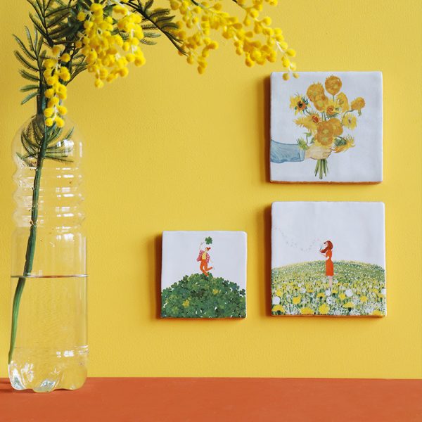 Sunflowers from me to you 10x10cm - tegel - Afbeelding 2