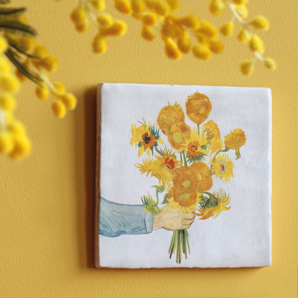 Sunflowers from me to you 10x10cm - tegel