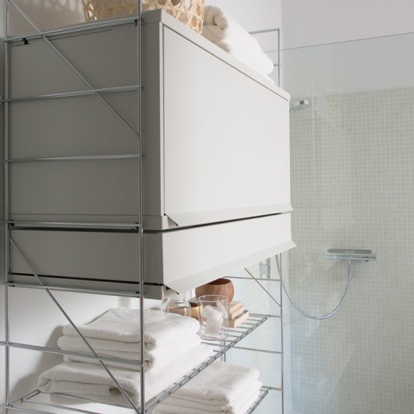 Tria shelving system bathroom – wandkast – chromed/white - Afbeelding 2
