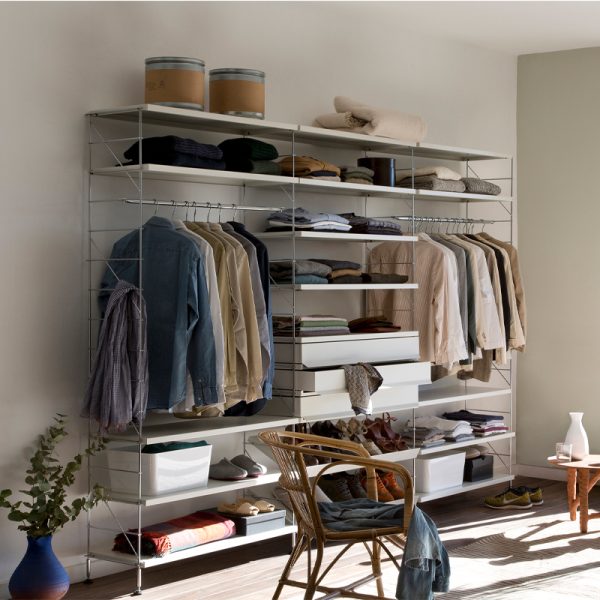 Tria shelving system dressing room – wandkast – chromed/white - Afbeelding 2
