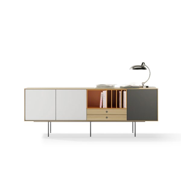 Aura – dressoir – natural oak/white/ochre/graphite - Afbeelding 2