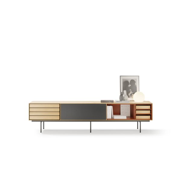 Aura – dressoir – oak/brick/onyx - Afbeelding 3