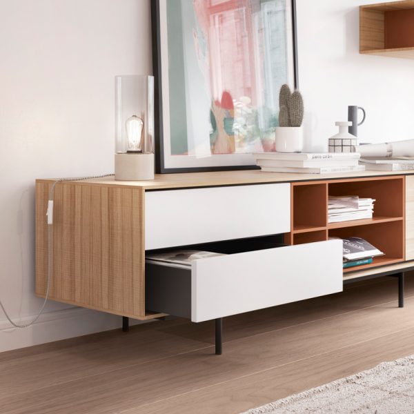 Aura – dressoir – sega oak/white/brick - Afbeelding 2