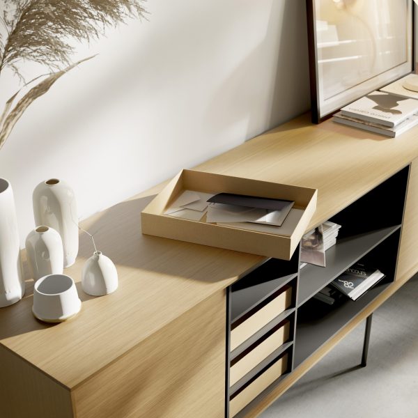 Aura – dressoir – tobacco oak/graphite - Afbeelding 2