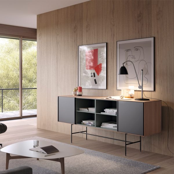 Aura – dressoir – walnut/moss green/graphite - Afbeelding 2