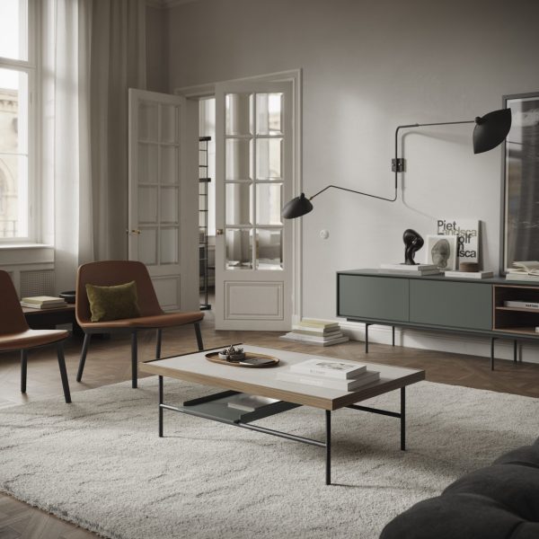 Kutxa - salontafel - walnut/porcelain