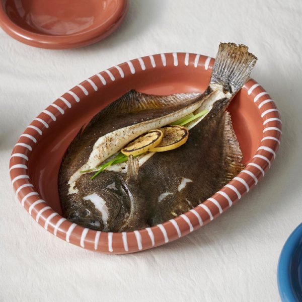 Barro oval dish large - schaal - natural with stripes - Afbeelding 2