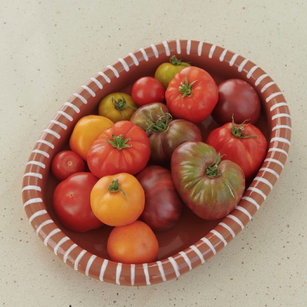 Barro oval dish large - schaal - natural with stripes
