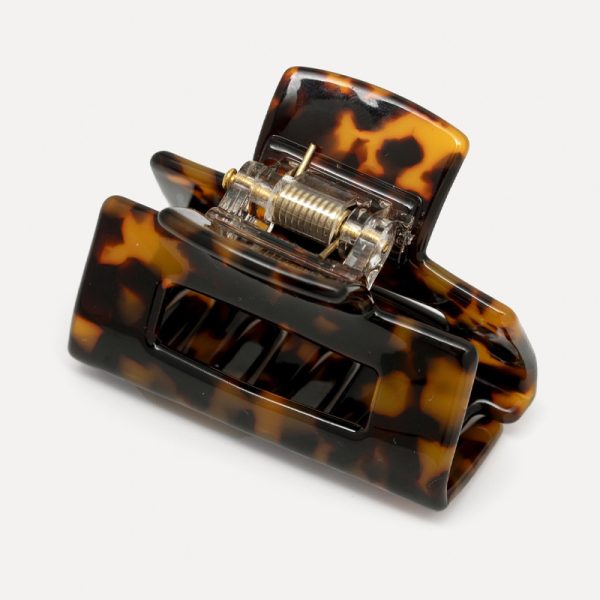Hair clip rectangle S – haarspeld – dark tortue - Afbeelding 2