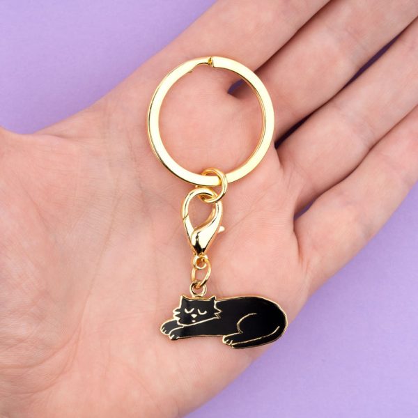 Black cat - sleutelhanger
