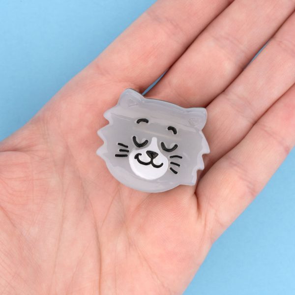 Grey cat - mini haarspeld