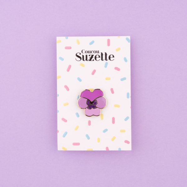 Purple pansy - pin