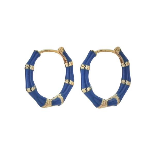 Creolen met emaille - oorbellen - blauw