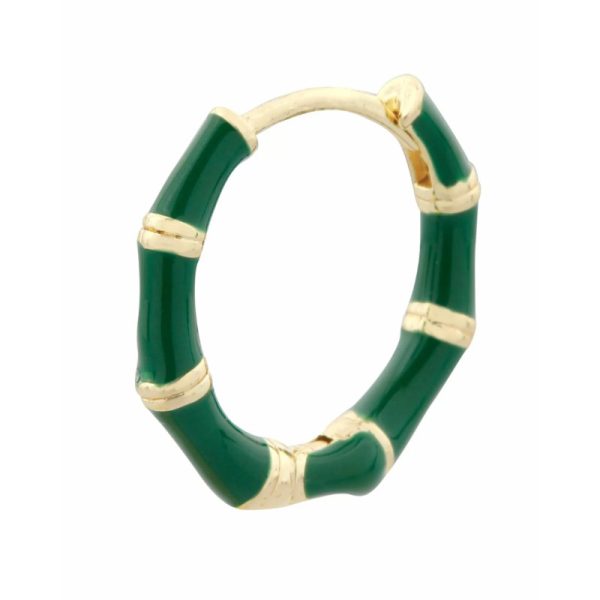 Creolen met emaille - oorbellen - groen