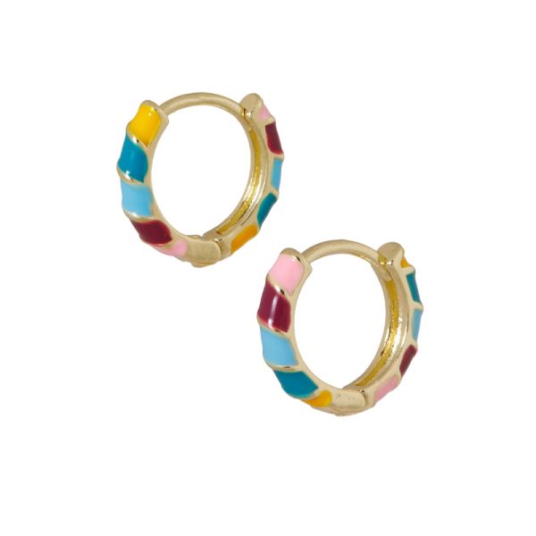 Emaille creolen - oorbellen - multicolori - Afbeelding 2