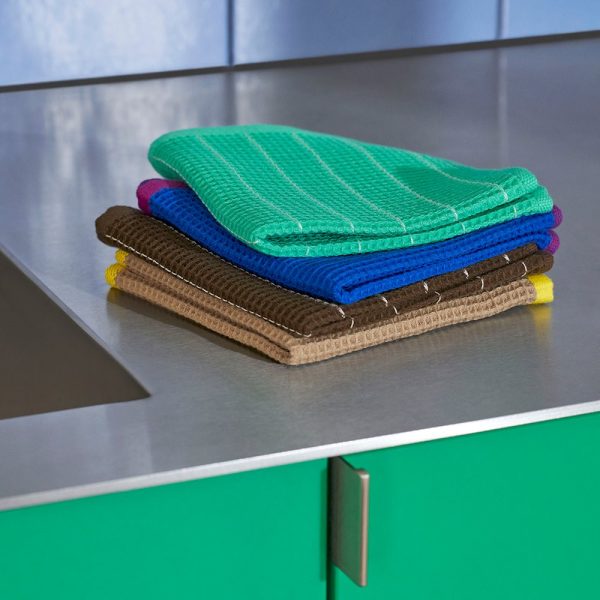 Canteen dish cloth - vaatdoek - blue/fuchsia, beige/yellow - Afbeelding 2