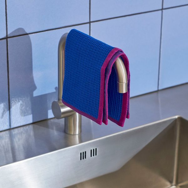 Canteen dish cloth - vaatdoek - blue/fuchsia, beige/yellow