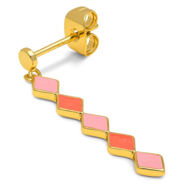 Confetti long - oorbel - orange coral/light pink - Afbeelding 3
