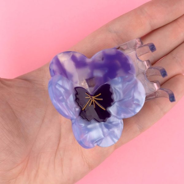 Purple pansy - haarspeld - Afbeelding 2