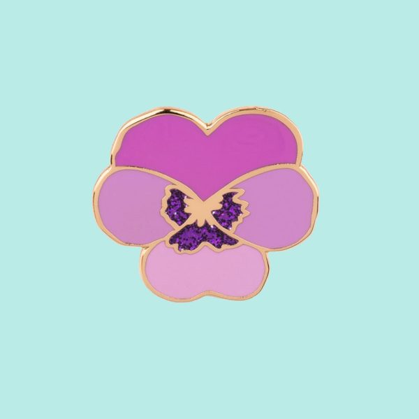 Purple pansy - pin - Afbeelding 3