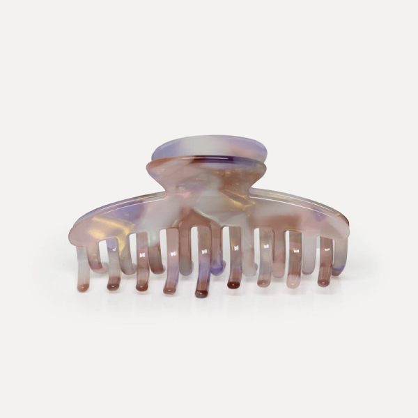 Hair clip round L - haarspeld - purple/pink