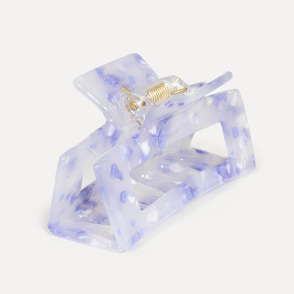 Hair clip rectangle M - haarspeld - purple/white - Afbeelding 2