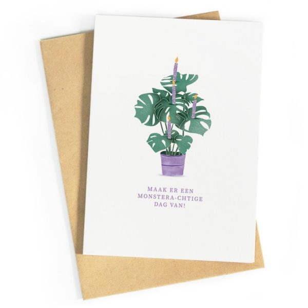 Maak er een monstera-chtige dag van! - wenskaart