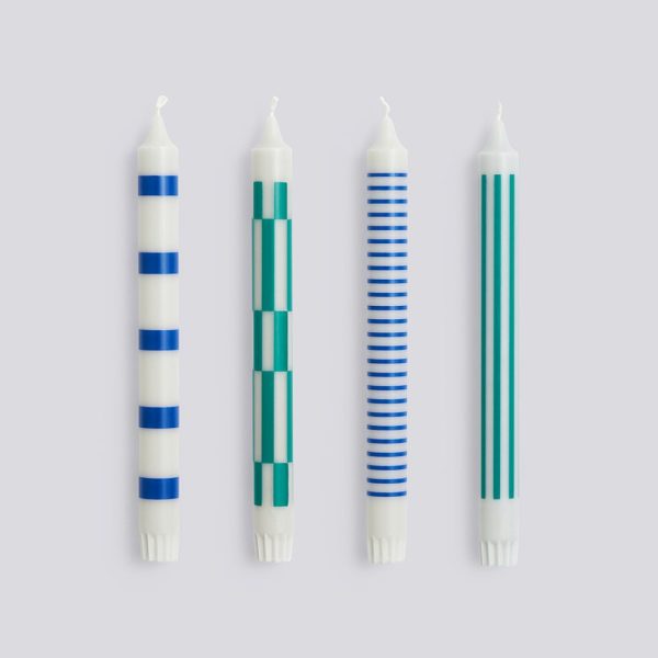 Pattern candle - kaars - grey/blue/green