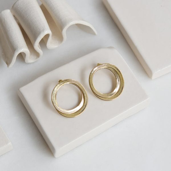 Boucles d'oreilles geste doubles - oorbellen - doré - Afbeelding 2