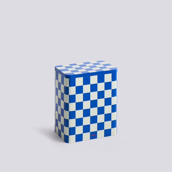 Tin container large - opbergdoos - blue/off-white - Afbeelding 2