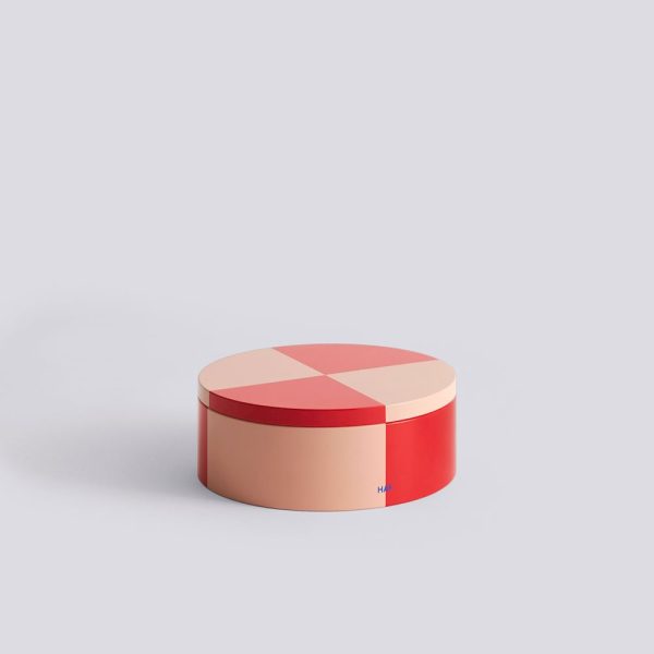 Tin container round - opbergdoos - red/soft pink - Afbeelding 2