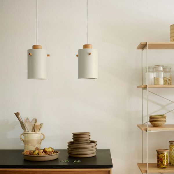 U10 pendant lamp - hanglamp - oak/skygrey/white