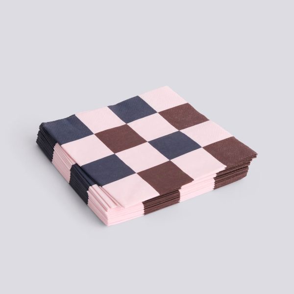 Pattern napkins dinner - servetten - light pink/bordeaux/black
