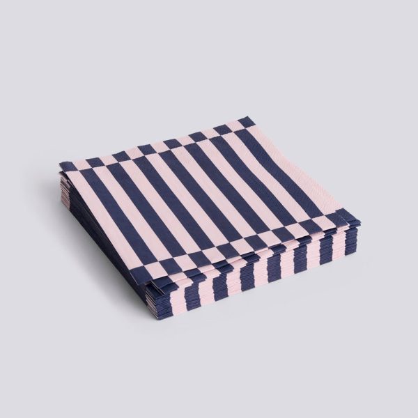 Pattern napkins dinner - servetten - light pink/dark blue