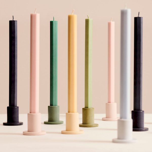 Tube candleholder concrete s - kandelaar - dusty green - Afbeelding 2