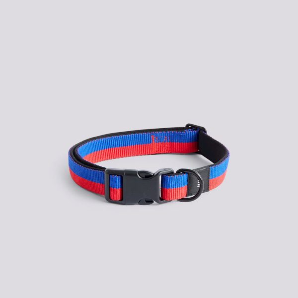 Dogs collar flat M/L - halsband - red/blue - Afbeelding 2