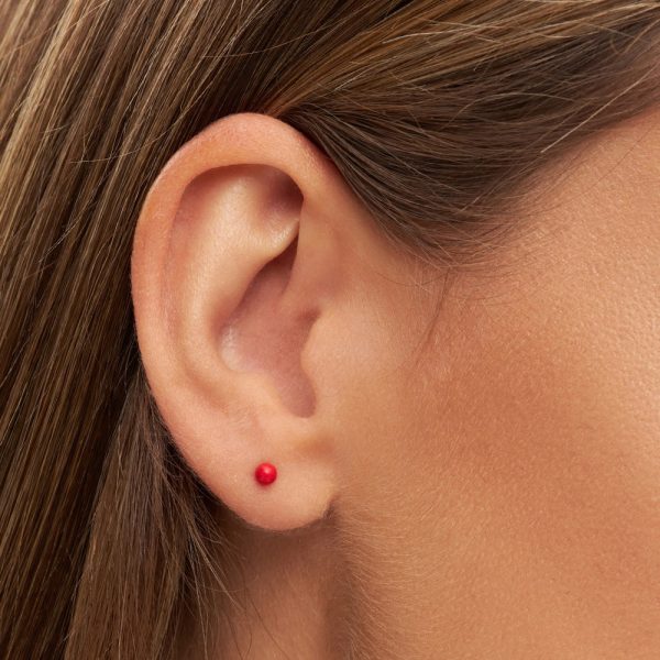 Color ball - oorbel - passion red