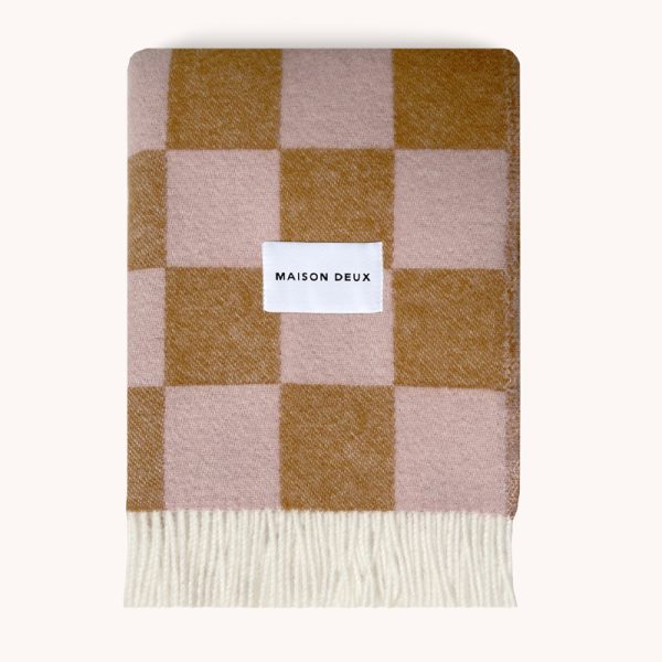 Checkerboard blanket - plaid - terra/pink