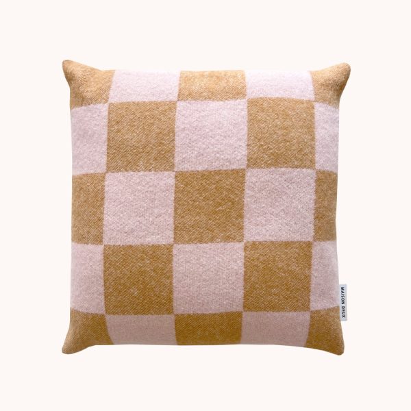 Checkerboard cushion - kussen - terra/pink