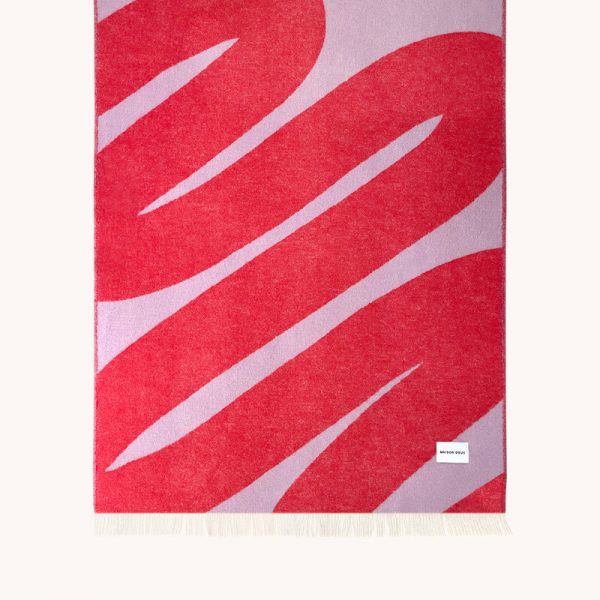 Swirl blanket - plaid - lilac/scarlet - Afbeelding 2