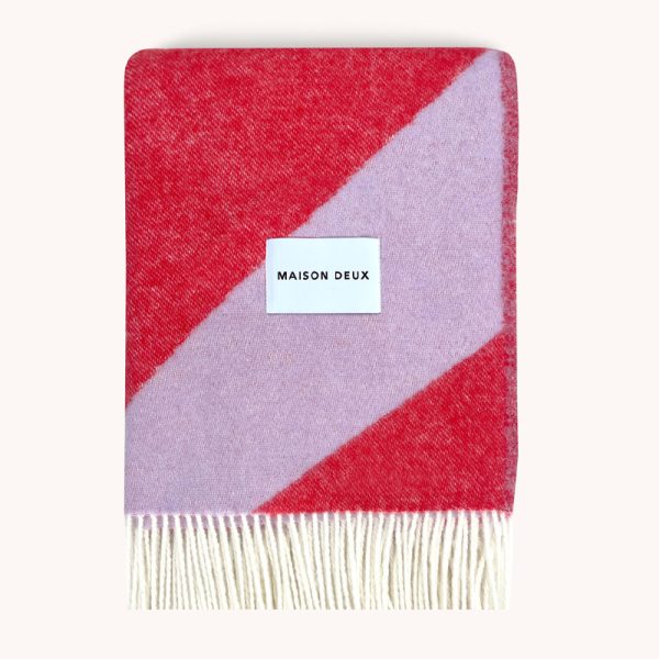 Swirl blanket - plaid - lilac/scarlet