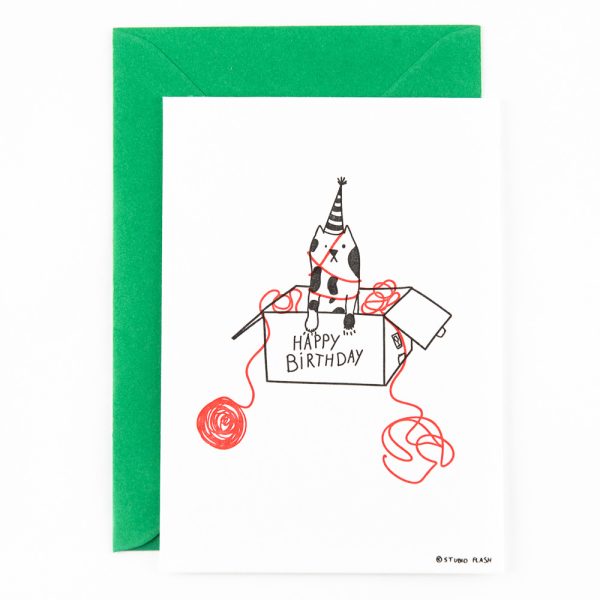 Birthday cat - wenskaart