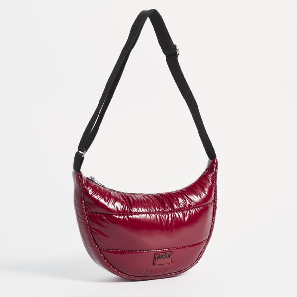 Burgundy glossy crossbody bag - handtas - Afbeelding 4
