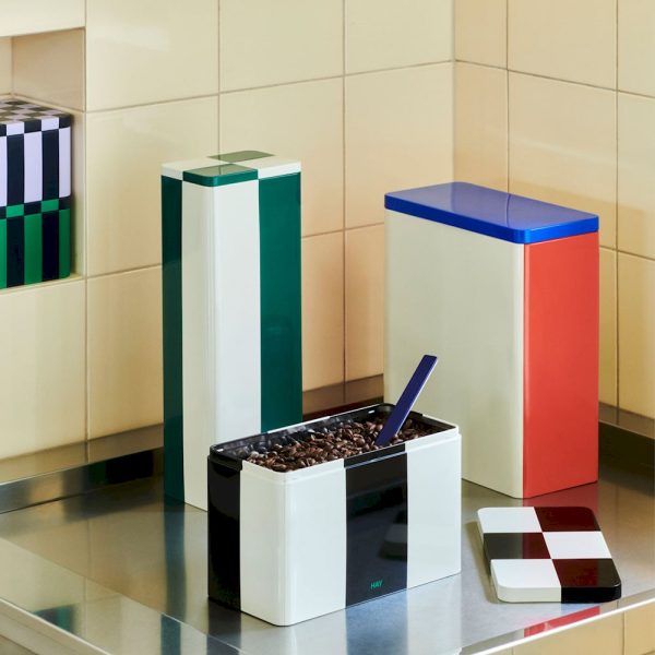 Tin container slim - opbergdoos - green/off-white - Afbeelding 3
